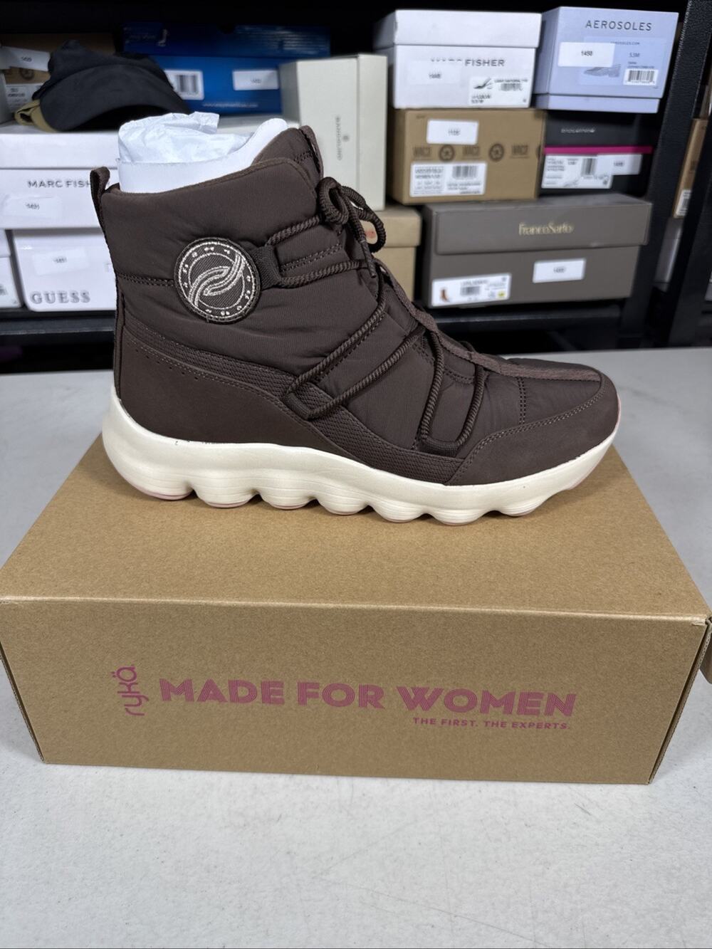 Women 11 Ryka Podflow Boot Lace-Up Short Boots Chicory Brown W